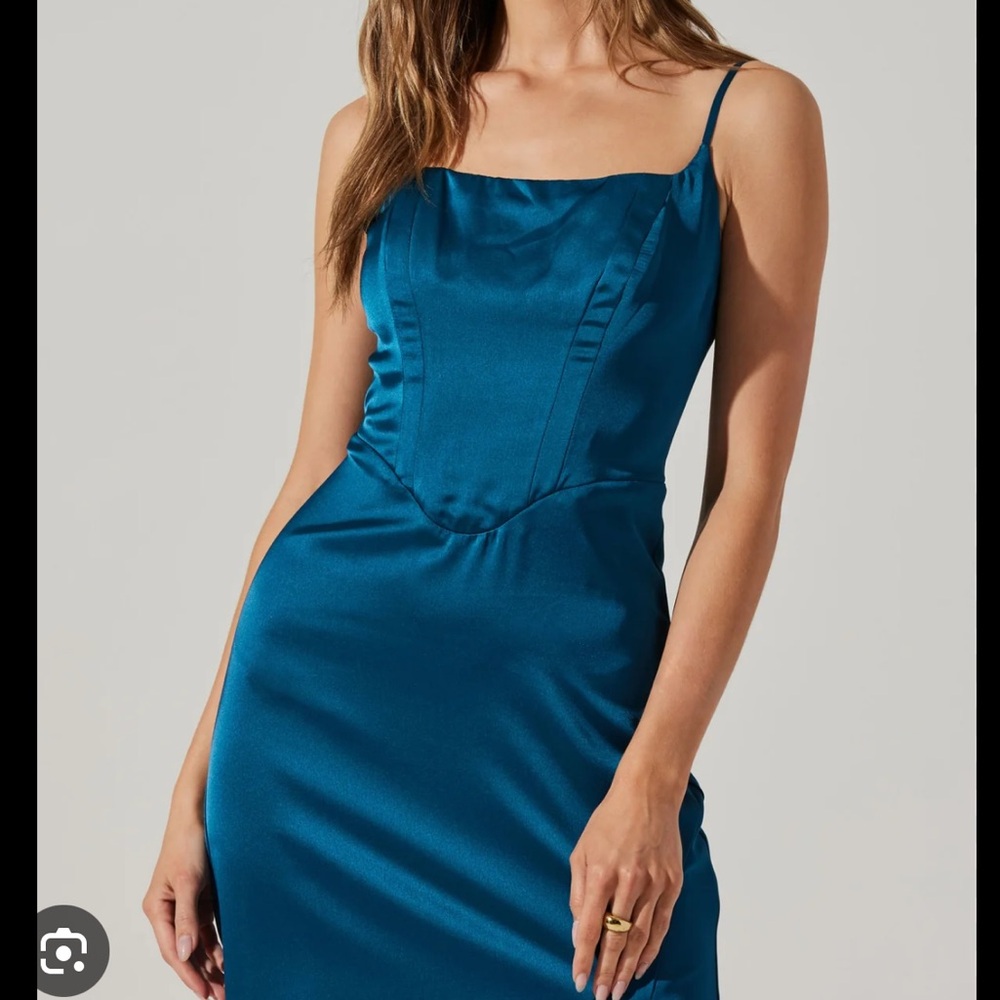 SATIN CORSET DRESS WITH SLIT